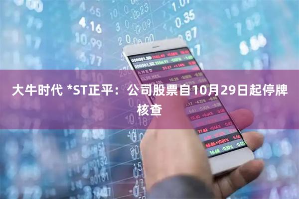 大牛时代 *ST正平：公司股票自10月29日起停牌核查
