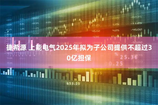 捷希源 上能电气2025年拟为子公司提供不超过30亿担保