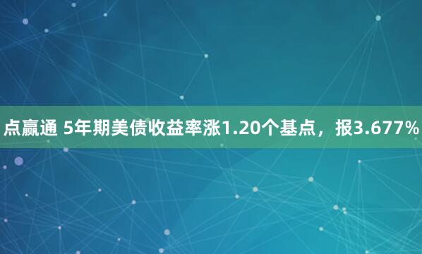点赢通 5年期美债收益率涨1.20个基点，报3.677%